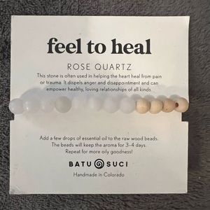 🩷New🩷 Feel to heal Rose Quartz raw wood bracelet.